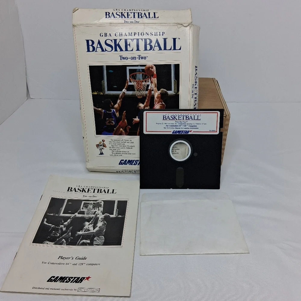 Commodore 64 128 GBA Championship 2 On 2 Diskette Computer Game 1986 Complete